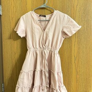Pink Short Sleeve Dress